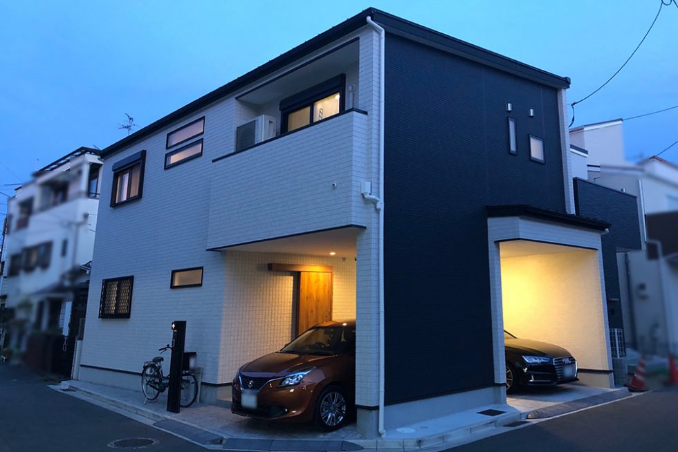 お客さまの声（夜の外観）｜大阪・兵庫の新築一戸建て、分譲住宅、建売住宅、注文住宅、モデルハウス分譲ならエイワハウジング